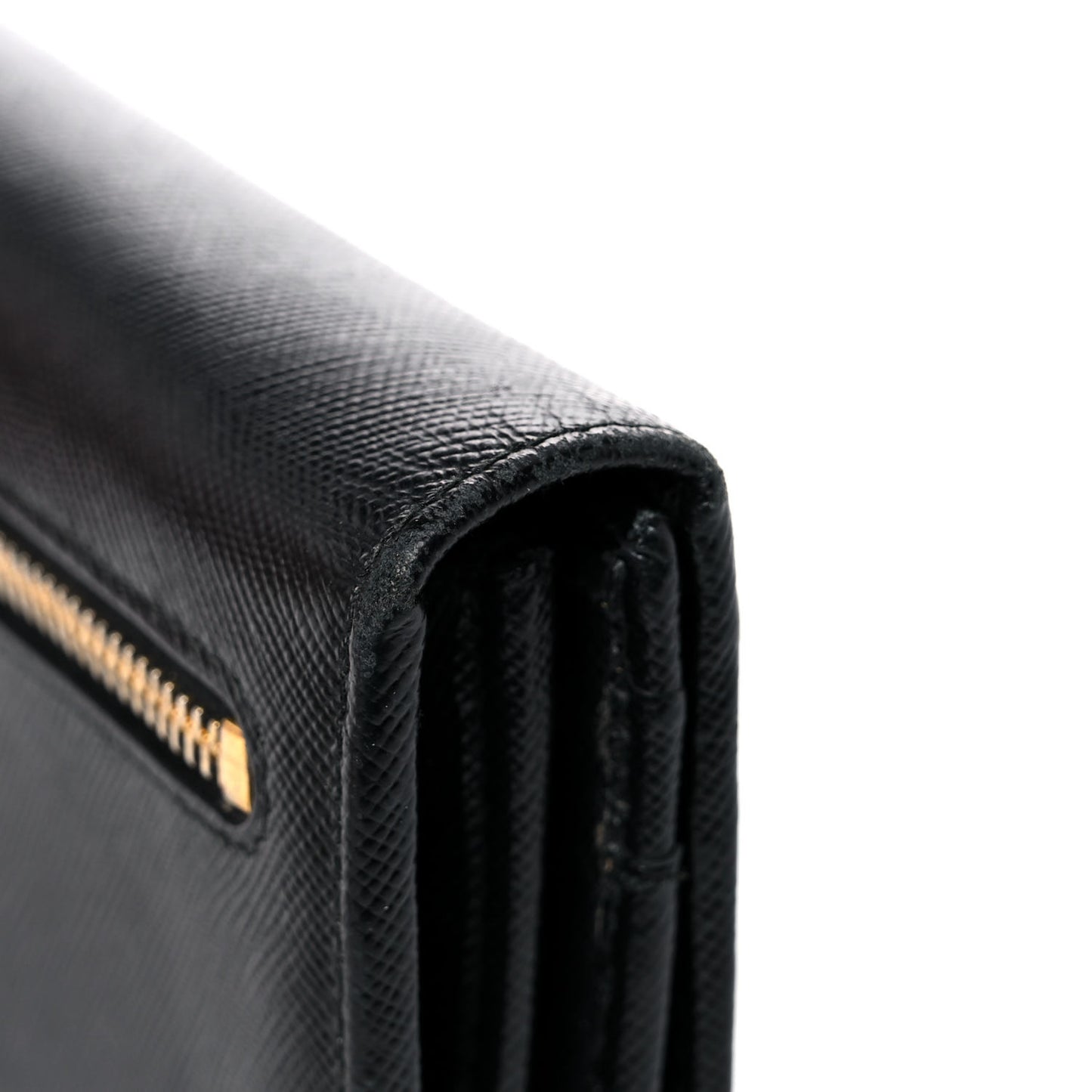 Saffiano Metal Continental Flap Wallet Black