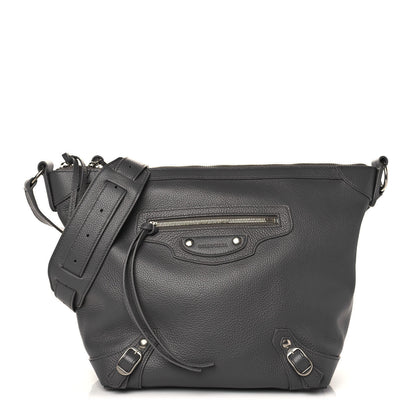Balenciaga Grained Calfskin Silver Hardware Small Neo Classic Hobo Dark Grey 1 of 9