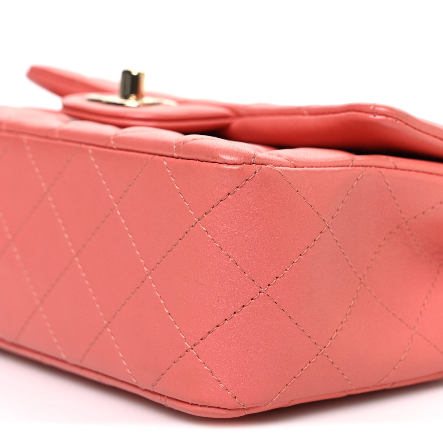 Chanel Iridescent Lambskin Quilted Mini Rectangular Flap Pink 10 of 10