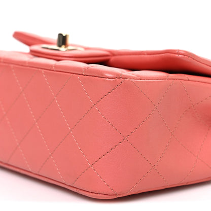 Chanel Iridescent Lambskin Quilted Mini Rectangular Flap Pink 10 of 10