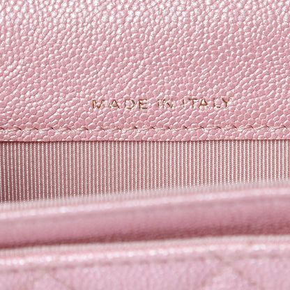 Chanel Iridescent Caviar Quilted Flap Card Holder Rose Pink 7 of 9