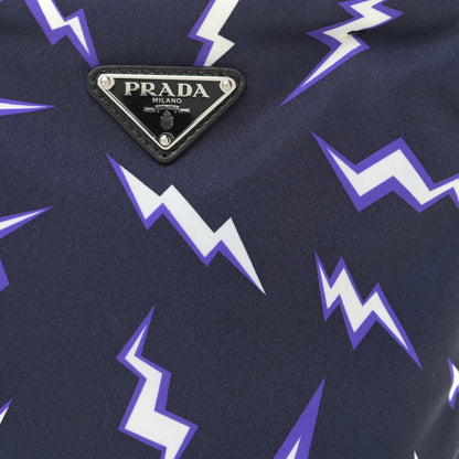 Prada X UNIVERSAL STUDIOS Tessuto Nylon Thunder Frankenstein Chain Shopping Tote Blue Multicolor 8 of 12