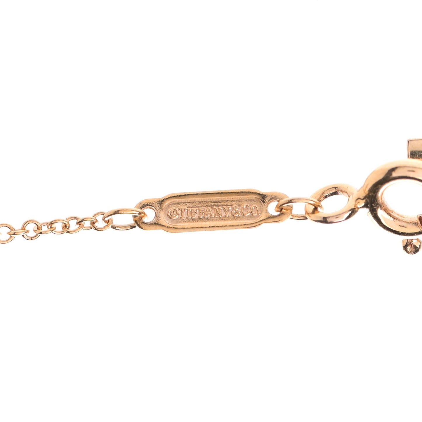 18K Rose Gold Large T Smile Pendant Necklace