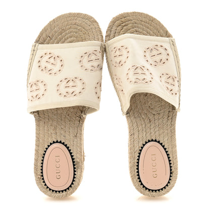 Gucci Canvas Interlocking G Damita Espadrille Sandals 37 Natural 2 of 9