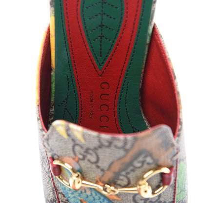Gucci GG Supreme Monogram Tian Womens Princetown Slippers 35.5 Beige Ebony Multicolor 7 of 9