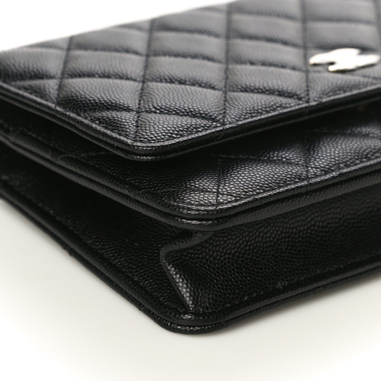 Chanel Caviar Quilted Wallet With Charms On Chain WOC Black 12 of 15