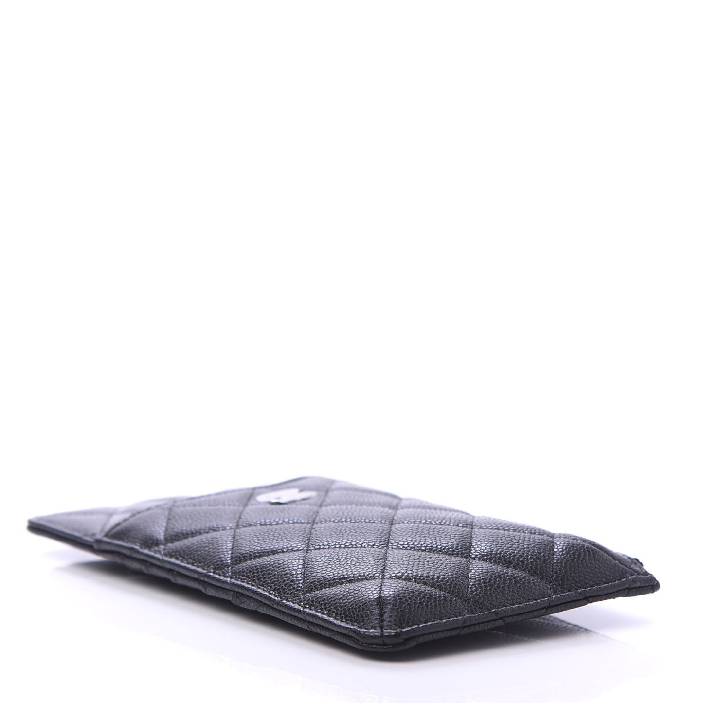 Caviar Quilted Classic Flat Wallet Pouch Black