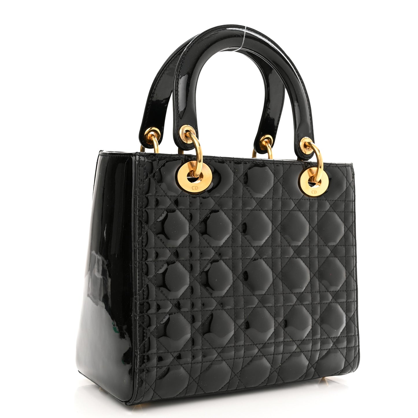 Patent Cannage Medium Lady Dior Black