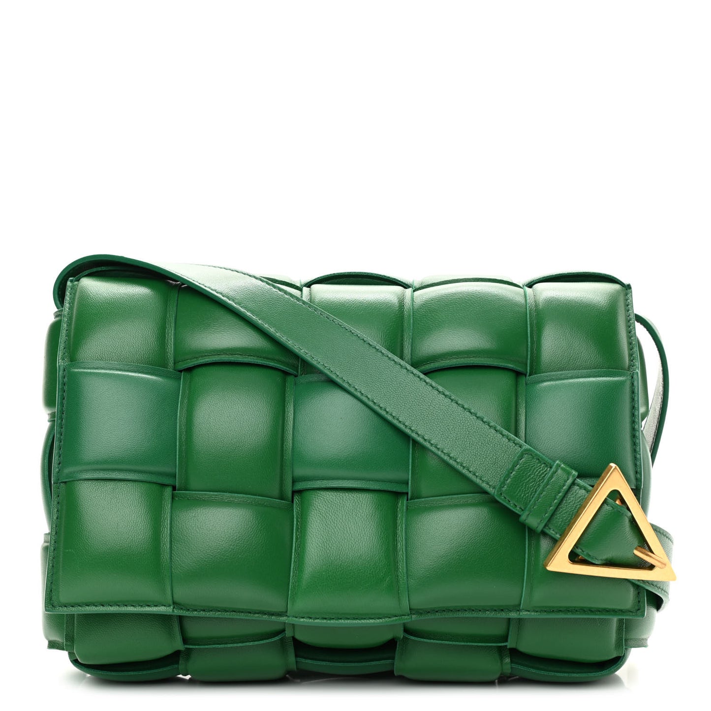 Nappa Maxi Intreccio Padded Cassette Crossbody Bag Racing Green