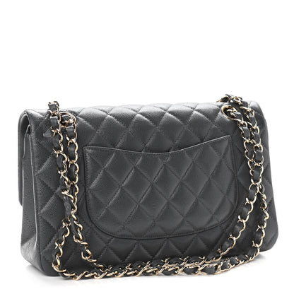 Chanel Caviar Quilted Medium Double Flap Dark Grey 2 of 10