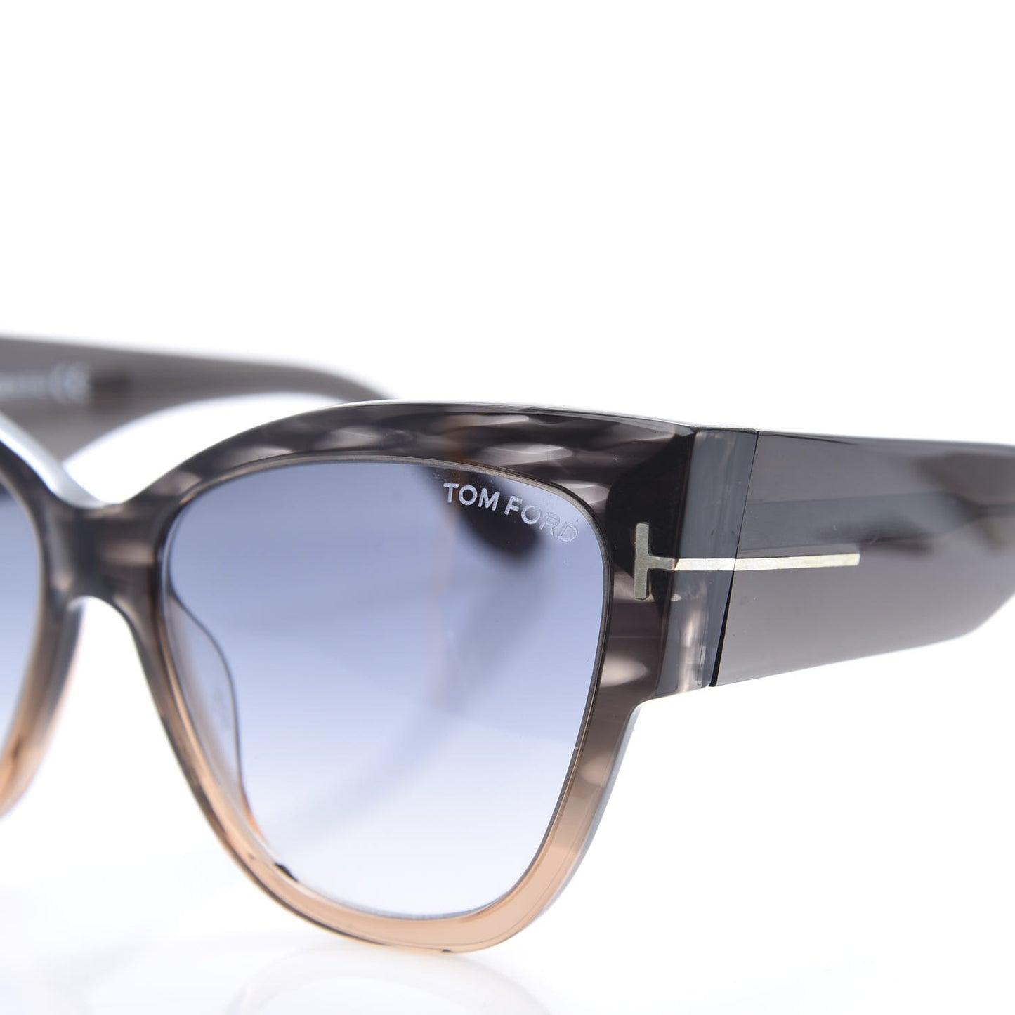 Acetate Anoushka Cat Eye Sunglasses TF371 Melange Grey Peach