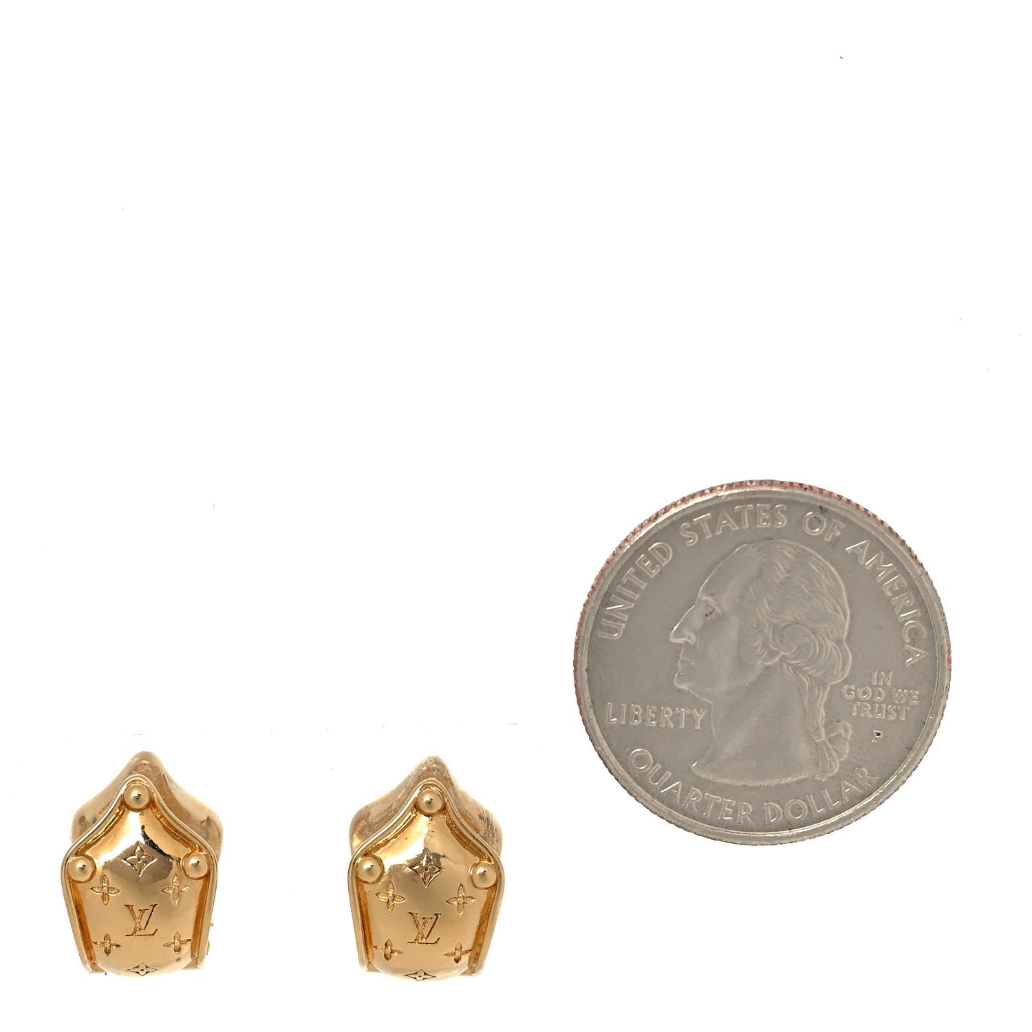 Louis Vuitton Reverse Monogram Clip On Earrings 2 of 3