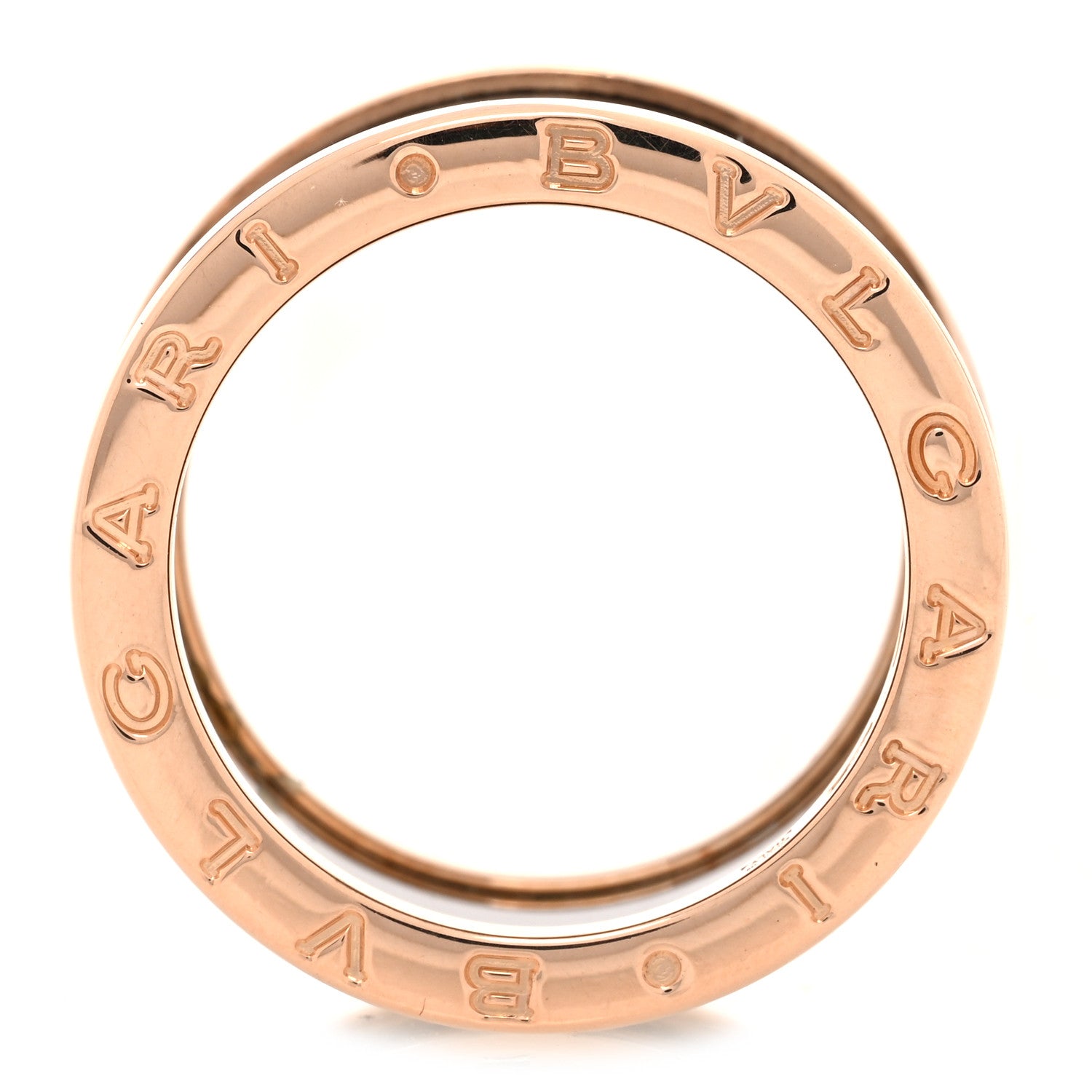 Bulgari 18K Rose Gold Black Ceramic B.Zero1 Four-Band Ring 56 7.5 6 of 6