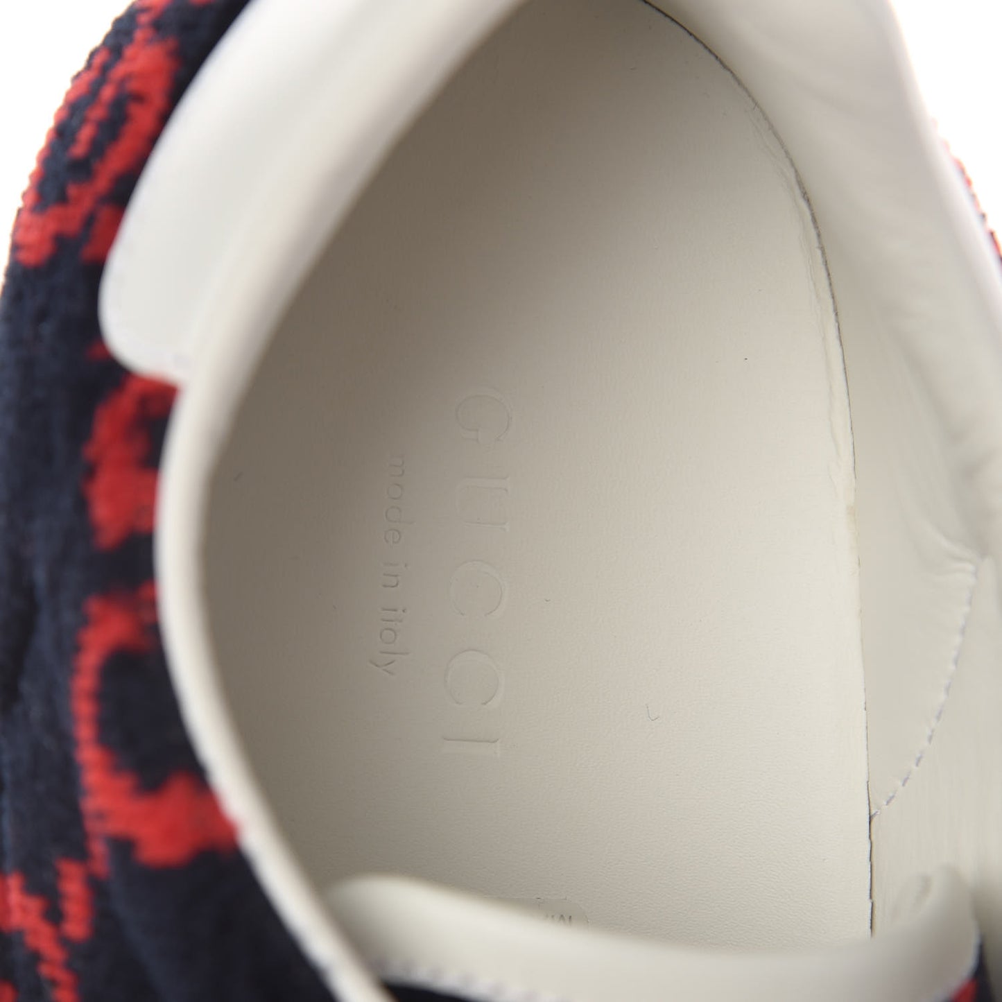 Terry Cloth GG Monogram Web Womens Ace Sneakers 36.5 Blue Red