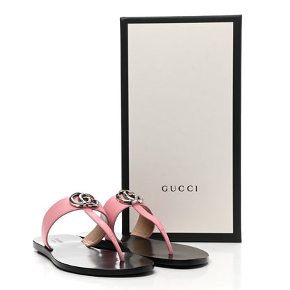 Gucci Calfskin GG Marmont Thong Sandals 37 Wild Rose 4 of 10