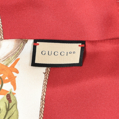 Gucci Silk Twill Lady Mix Long Scarf Red Pink 3 of 4