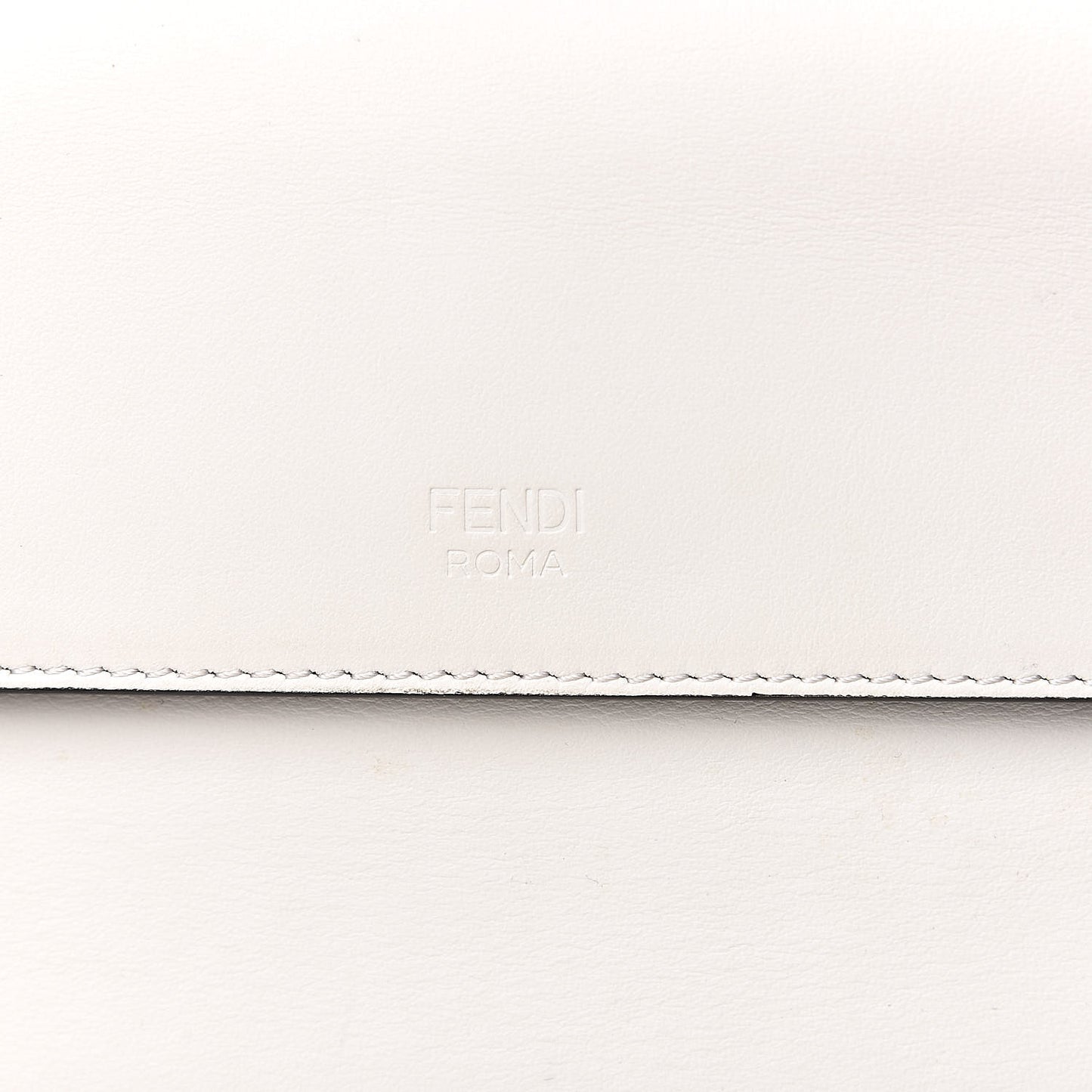 Vitello Century Velvet F is Fendi FF Embroidered Kan I Shoulder Bag White Black
