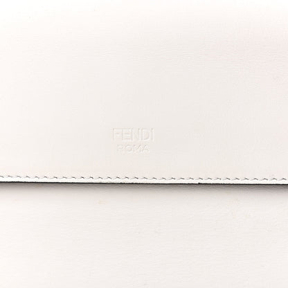 Fendi Vitello Century Velvet F is Fendi FF Embroidered Kan I Shoulder Bag White Black 10 of 13
