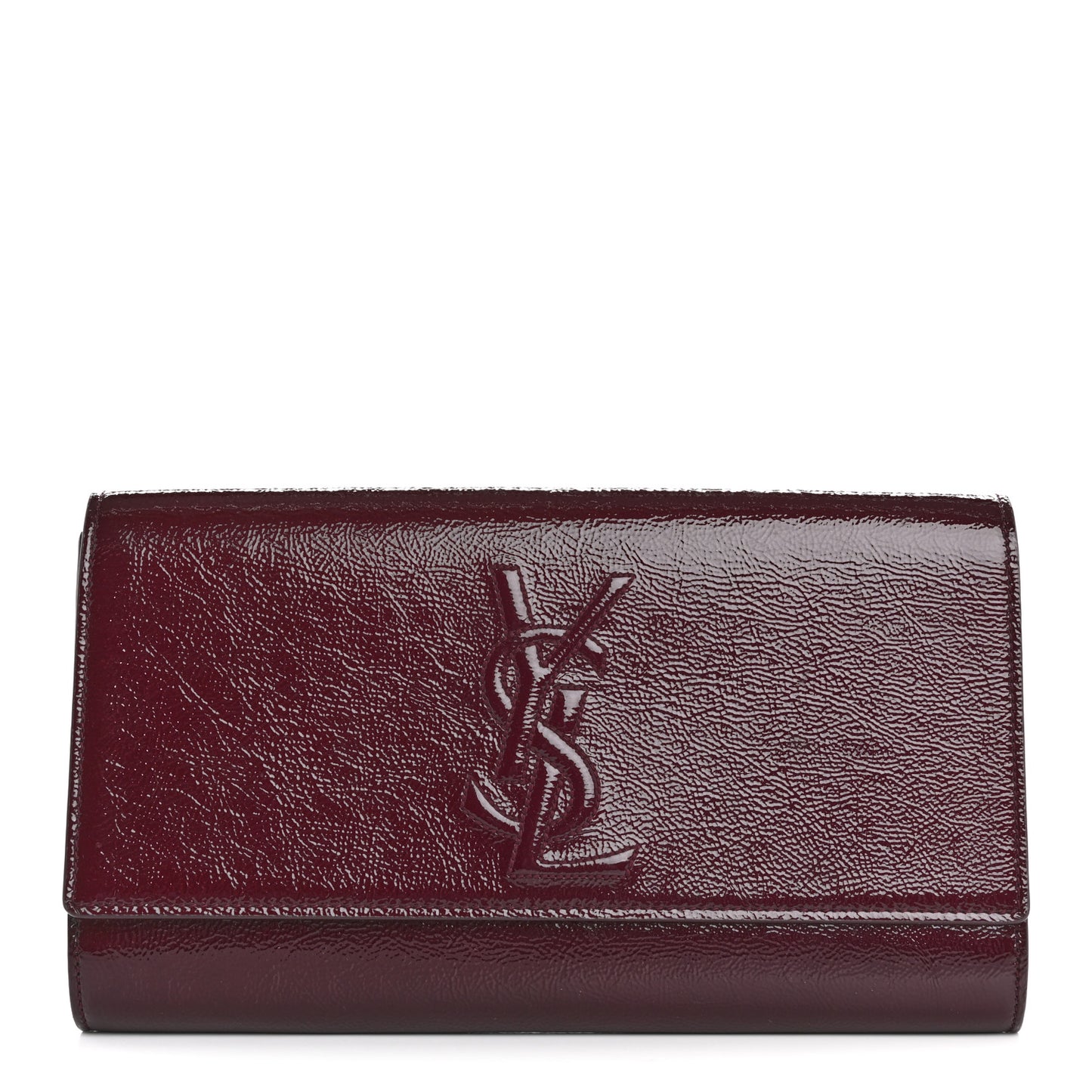 Textured Patent Calfskin Large Belle De Jour Clutch Berry