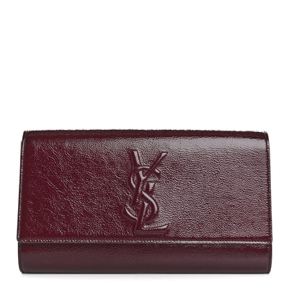 Saint Laurent Textured Patent Calfskin Large Belle De Jour Clutch Berry 1 of 11