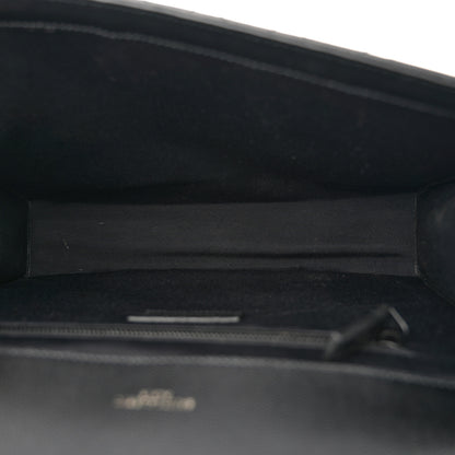 Saint Laurent Grain De Poudre Textured Mixed Matelasse Large Triquilt Monogram Monochrome Satchel Black 5 of 14