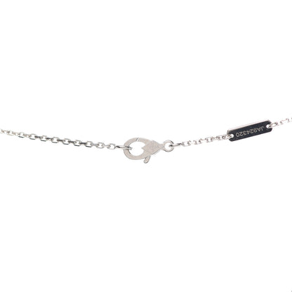 Van Cleef & Arpels 18K White Gold Diamond Guilloche Vintage Alhambra Pendant Necklace 4 of 8