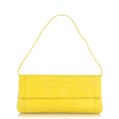Nancy Gonzalez Crocodile Soft Flap Clutch Yellow 1 of 7