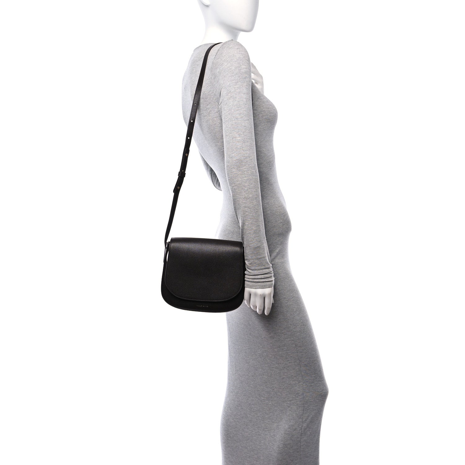 Mansur Gavriel Calfskin Flap Crossbody Bag Dark Brown 2 of 10