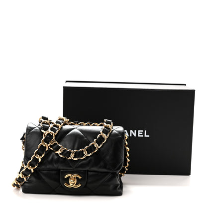 Chanel Lambskin Quilted Small Chain Top Handle Flap Black 11 of 11