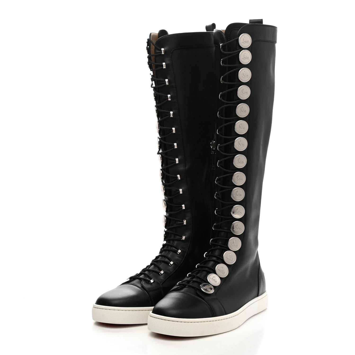 Christian Louboutin Calfskin Butchetta Uomo Over the Knee Boots 40.5 Black 3 of 12