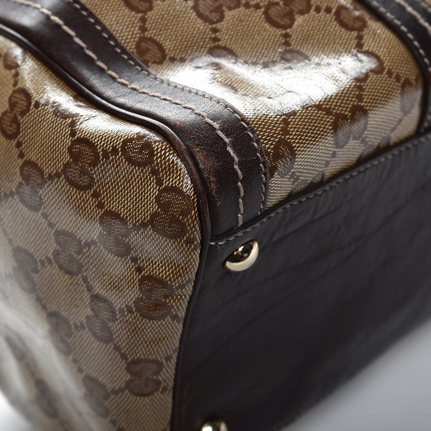 Crystal Monogram Large Duchessa Boston Dark Brown