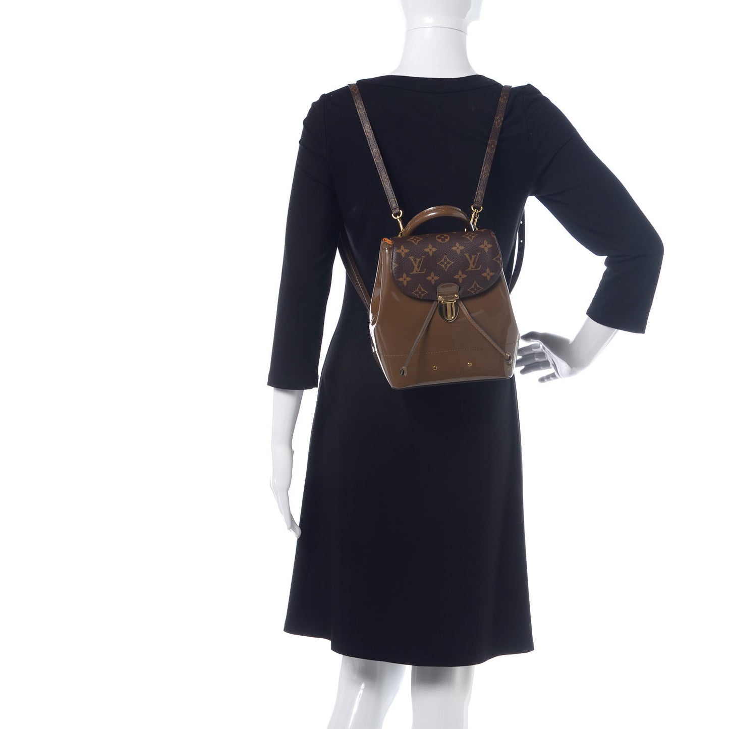 Patent Monogram Hot Springs Backpack Vert Bronze
