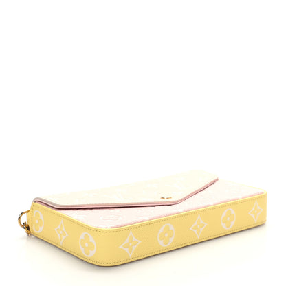Louis Vuitton Empreinte Spring in the City Felicie Pochette Chain Wallet Pink Beige Yellow 5 of 9