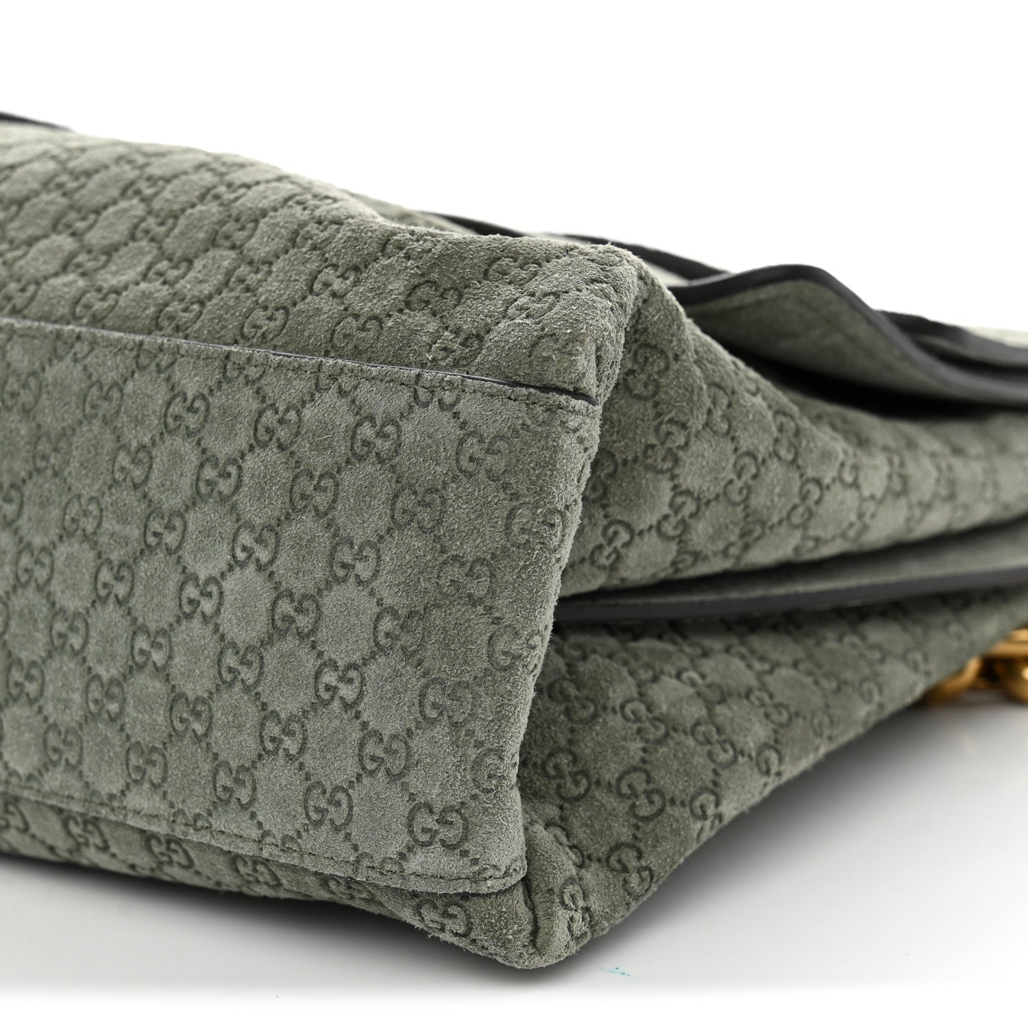 Gucci Micro GG Suede Large Chain Shoulder Bag Sage Green 11 of 12