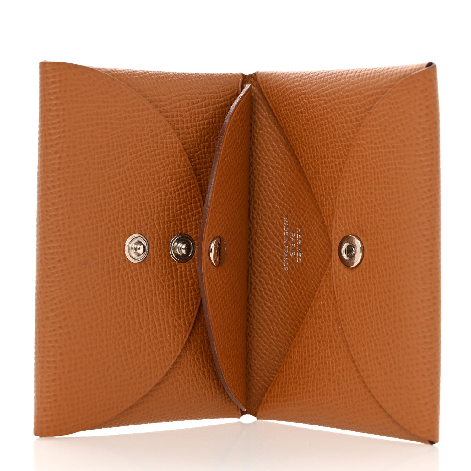 Hermes Epsom Calvi Duo Card Case Gold 5 of 8