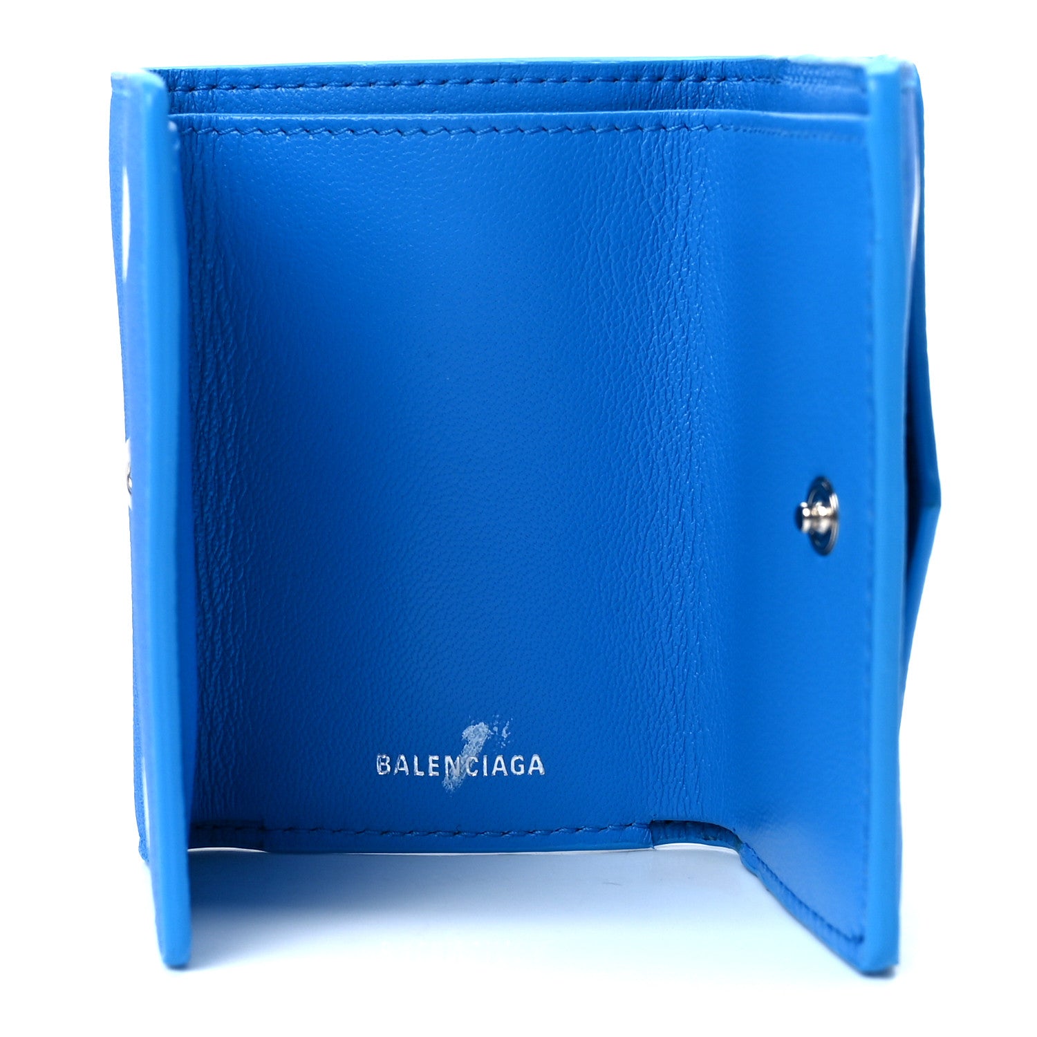Balenciaga Calfskin Polka Dot Mini Papier Wallet Blue White 7 of 12