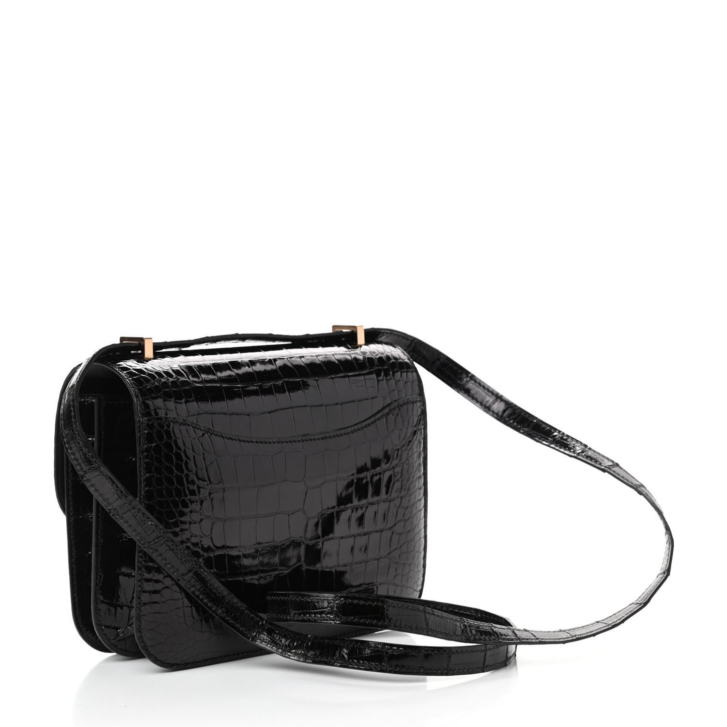 Shiny Alligator Constance 18 Black