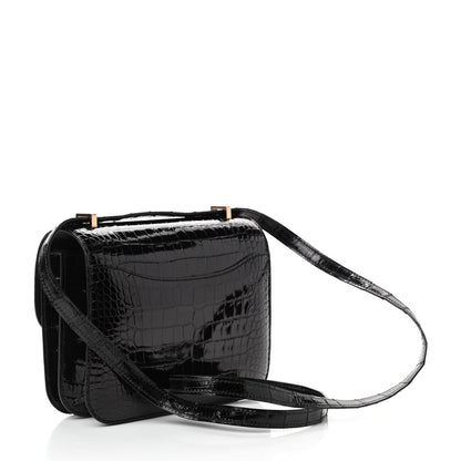 Hermes Shiny Alligator Constance 18 Black 2 of 4
