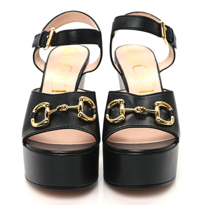 Gucci Nappa Charlotte Horsebit 40/135mm Platform Sandals 41 Black 3 of 10