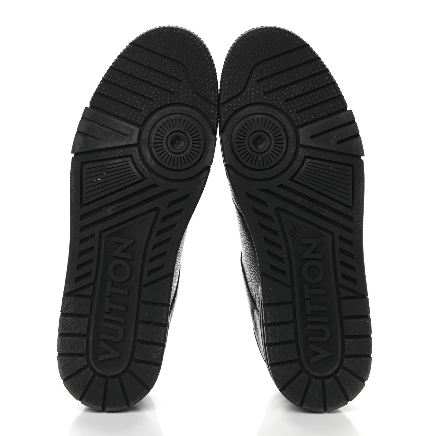Calfskin Mens LV Trainer Sneakers 9 Black