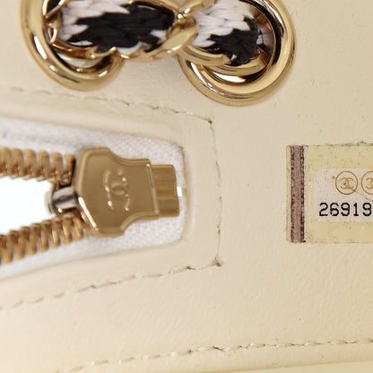 Chanel Lambskin Coco Lifesaver Round Bag Black White 6 of 10