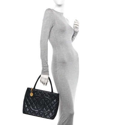 Chanel Lambskin Quilted Medallion Tote Black 2 of 15