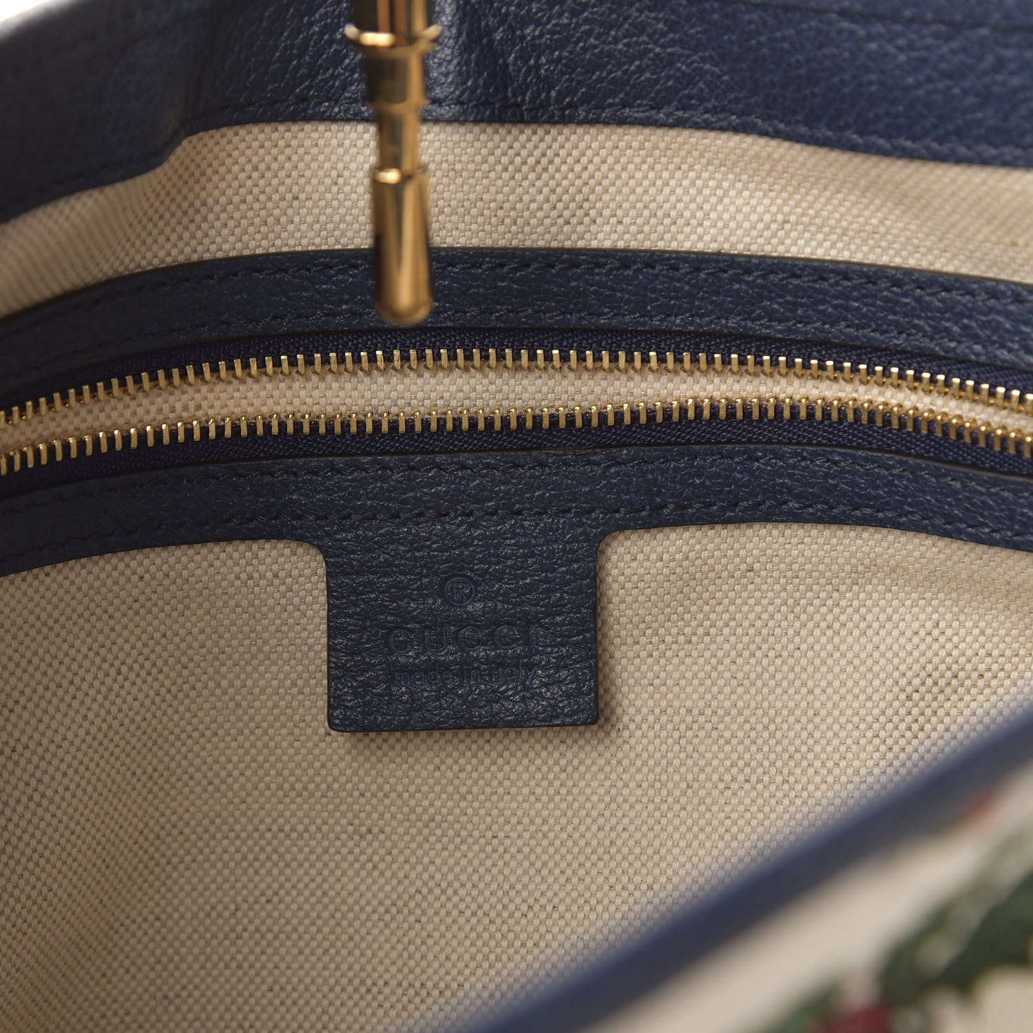 Gucci Canvas Flora Medium Jackie Hobo Blue Agata 6 of 11