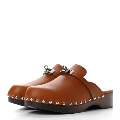 Hermes Heritage Calfskin Carlotta Mules 37 Naturel 3 of 8