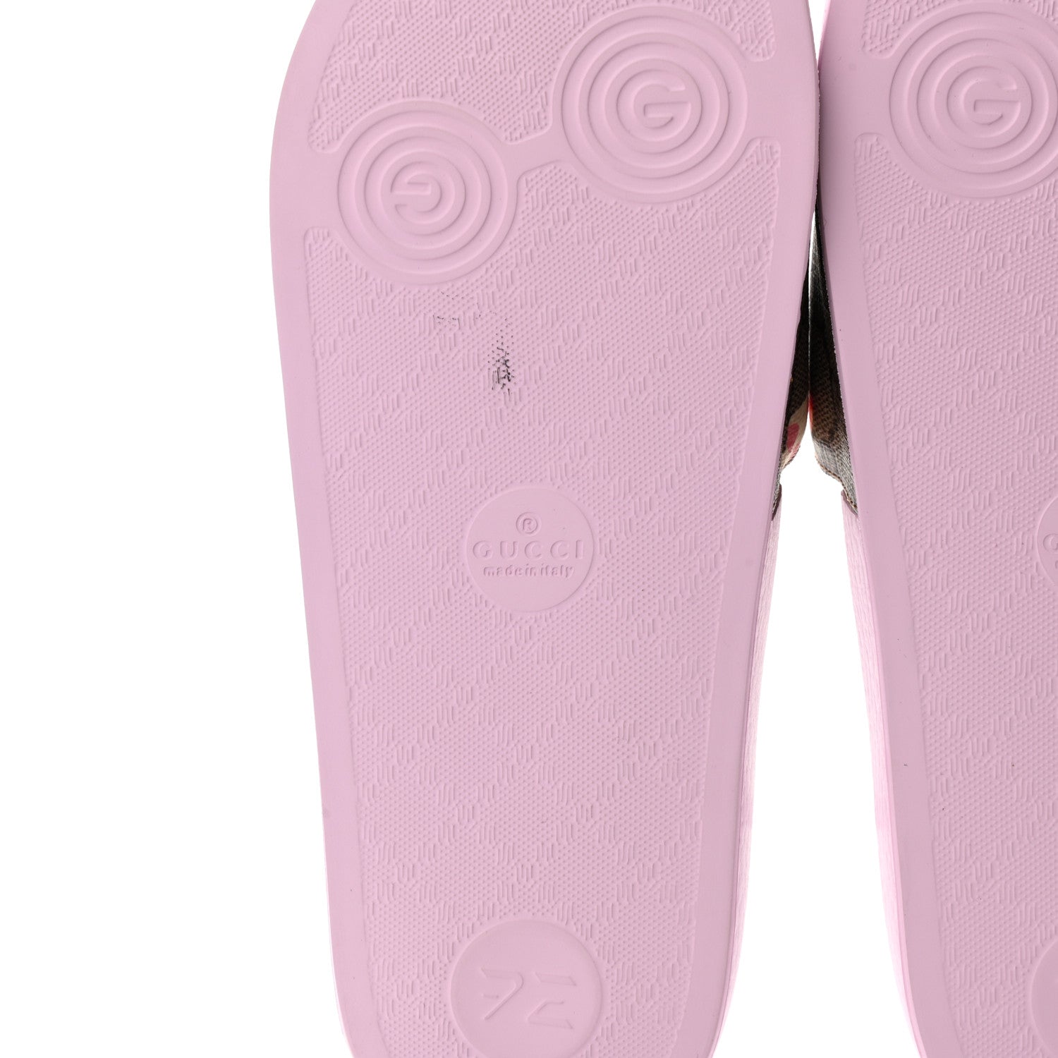 Gucci GG Supreme Monogram Apple Slide Sandals 38 Pink Multicolor 6 of 10