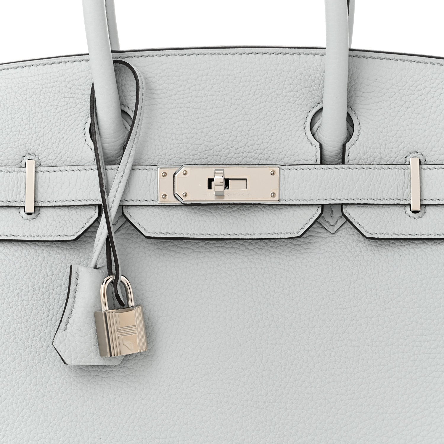 Hermes Taurillon Clemence Birkin 30 Bleu Pale 8 of 11