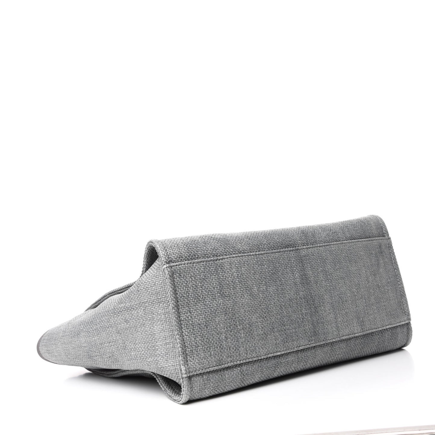 Woven Straw Raffia Medium Deauville Tote Grey