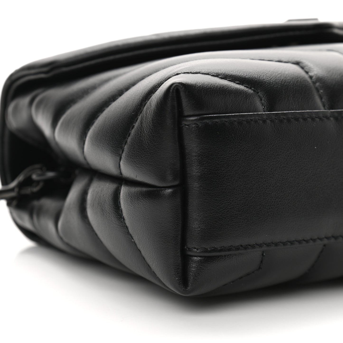 Calfskin Y Quilted Monogram Toy Loulou Crossbody Bag Black