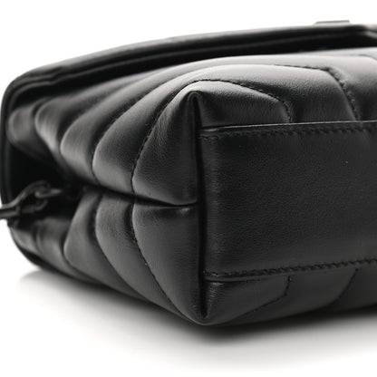 Saint Laurent Calfskin Y Quilted Monogram Toy Loulou Crossbody Bag Black 8 of 10