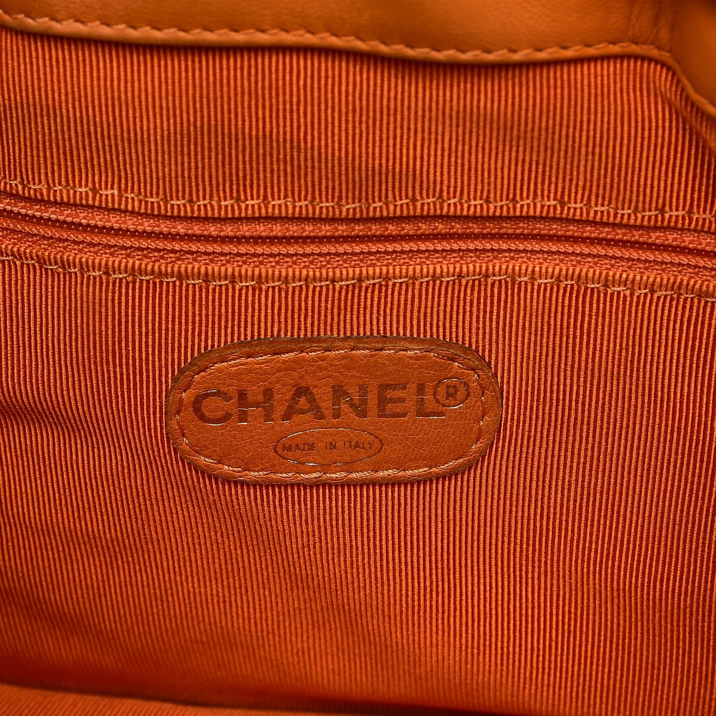 Lambskin Tortoise Drawstring Tote Orange